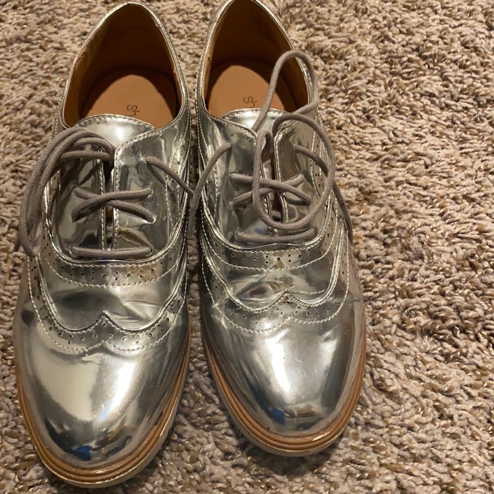 Silver loafers size 7.5
